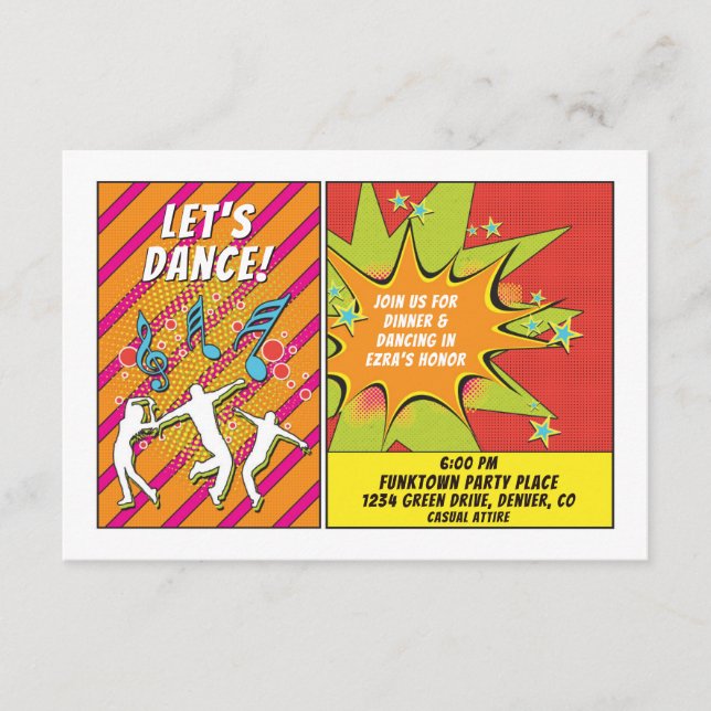 Carte D'accompagnement Comics Comics Book Bar ou réception Bat mitzvah (Devant)