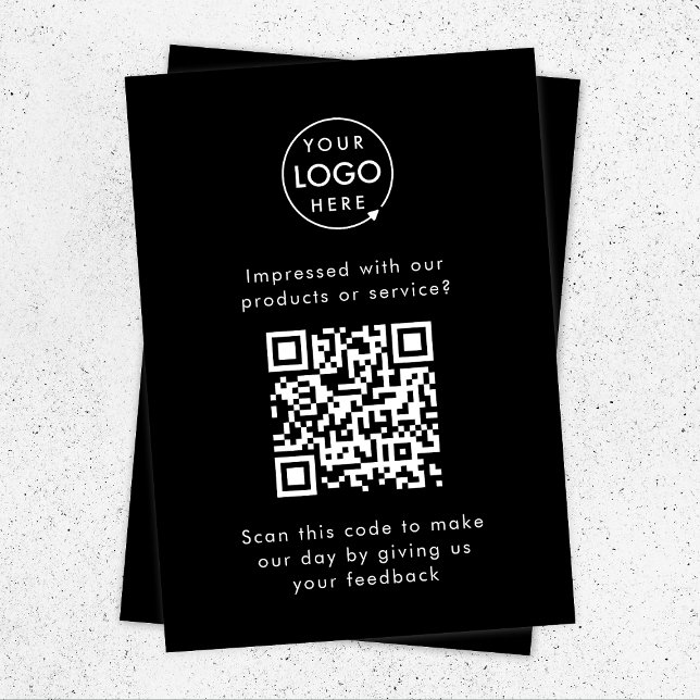 Carte D'accompagnement Commentaires clients | QR Code Black Business Revi (Créateur téléchargé)