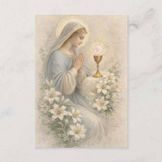 Carte D'accompagnement Communion Blessed Mary  Remembrance Holy Card (Devant)
