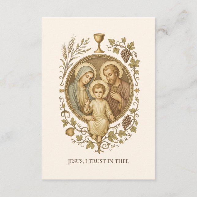 Carte D'accompagnement Communion Holy Family Remembrance Holy Card (Devant)