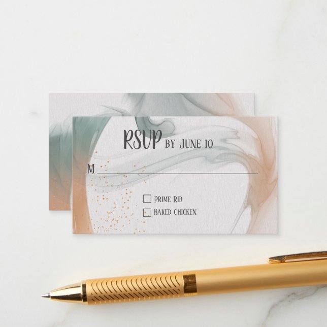 Carte D'accompagnement Conception abstraite neutre de RSVP (Devant/Arrière en situation)