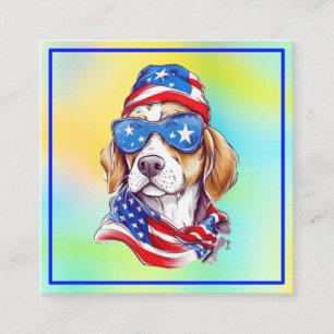 Carte D'accompagnement Conception de chien patriotique du 4 juillet 