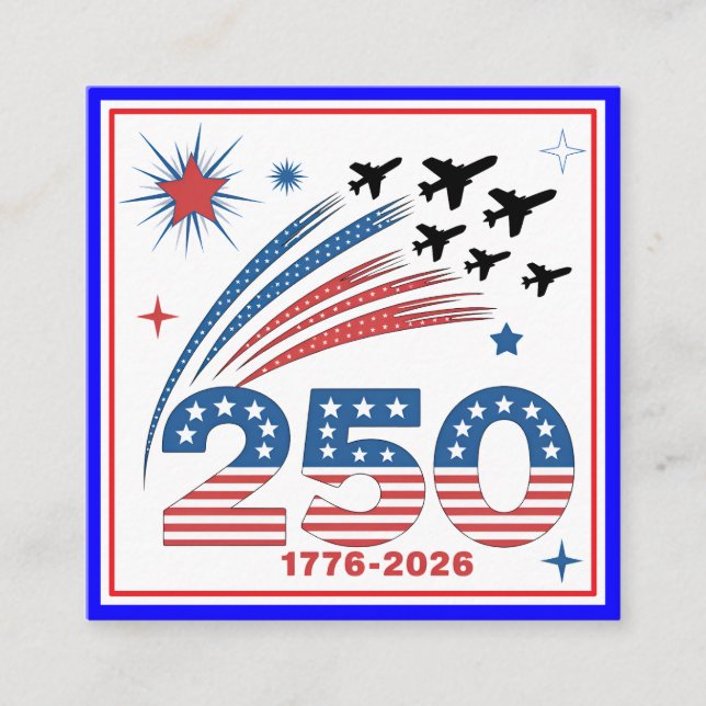 Carte D'accompagnement Conception de la célébration de 250 ans de liberté (Devant)
