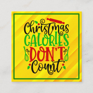 Carte D'accompagnement Conception drôle de Noël : les calories ne compten