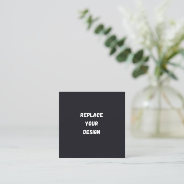 Carte D'accompagnement Conception simple noire personnalisée Ajouter une  (Debout devant)
