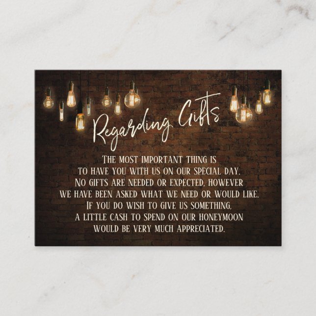 Carte D'accompagnement Concernant Les Cadeaux Briques foncées et Lumières (Devant)