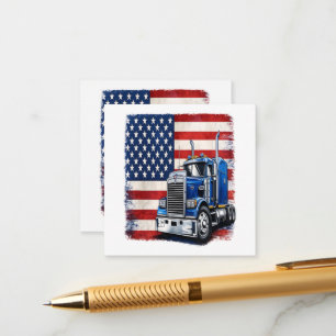 Carte D'accompagnement Conducteur de semi-remorque du drapeau américain d