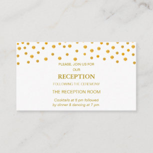Carte D'accompagnement Confetti d'or sur Mariage noir et blanc
