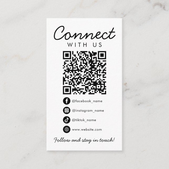 Carte D'accompagnement Connectez-vous aux médias sociaux américains QR Co (Devant)