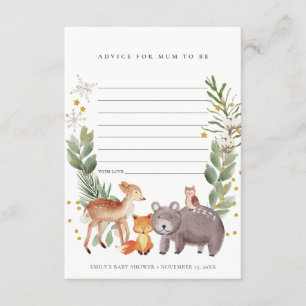 Carte D'accompagnement Conseil animal de bois mignon pour maman Baby show