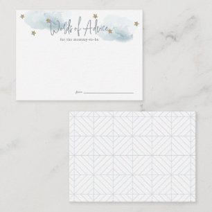 Carte D'accompagnement Conseil Baby shower bleu Cloud 9