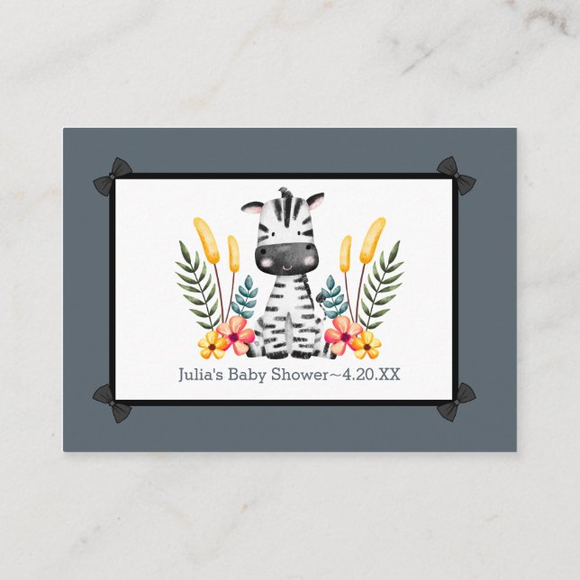 Carte D'accompagnement Conseil Baby shower sauvage Jungle Safari (Dos)