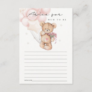 Carte D'accompagnement Conseil Blonde Ours Bleu Cute Pour Maman Baby show