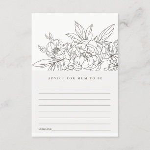 Carte D'accompagnement Conseil Brown Floral Sketch Pour Le Baby shower De