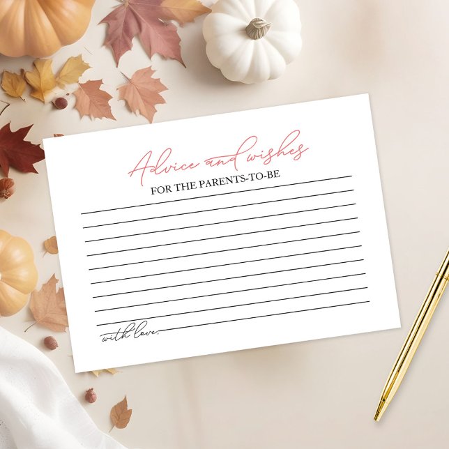 Carte D'accompagnement Conseil citrouille Baby shower de chute (Créateur téléchargé)