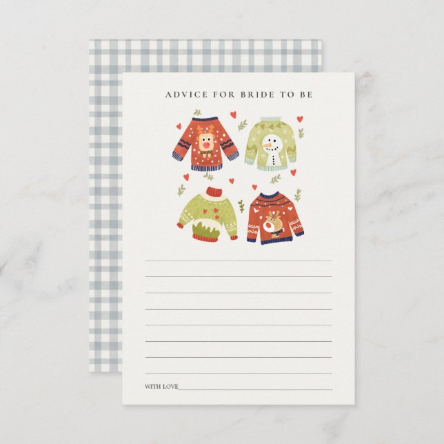 Carte D'accompagnement Conseil Coeur Laide Sweater Pour La Fête des marié (Devant / Derrière)