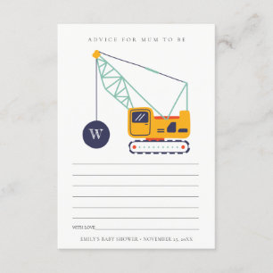 Carte D'accompagnement Conseil De Grue De Construction Mignonne Pour Le B