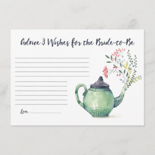 Carte D'accompagnement Conseil de thème de thé et jeune mariée de