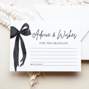 Carte D'accompagnement Conseil Et Souhaits De Graduation De La Bow Noire