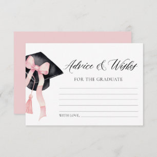 Carte D'accompagnement Conseil Et Souhaits De Graduation Moderne Rose Bow