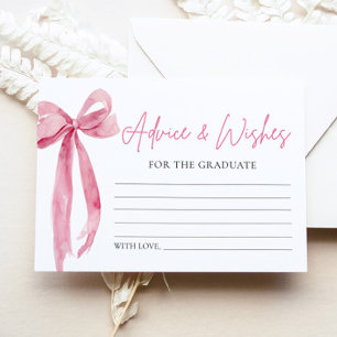 Carte D'accompagnement Conseil Et Souhaits De Graduation Moderne Rose Bow