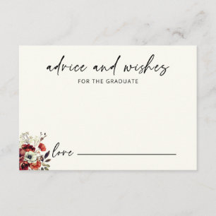 Carte D'accompagnement Conseil floral élégant pour la Graduate Graduate
