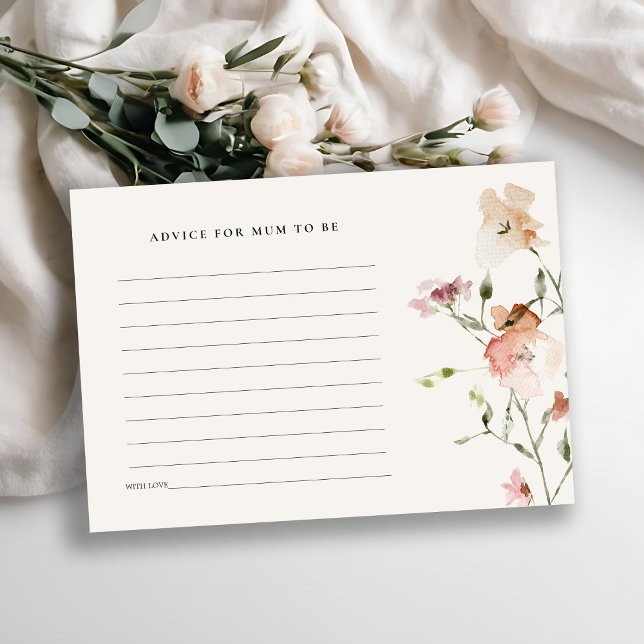 Carte D'accompagnement Conseil floral sur les prés bleus pour les Baby sh (Créateur téléchargé)