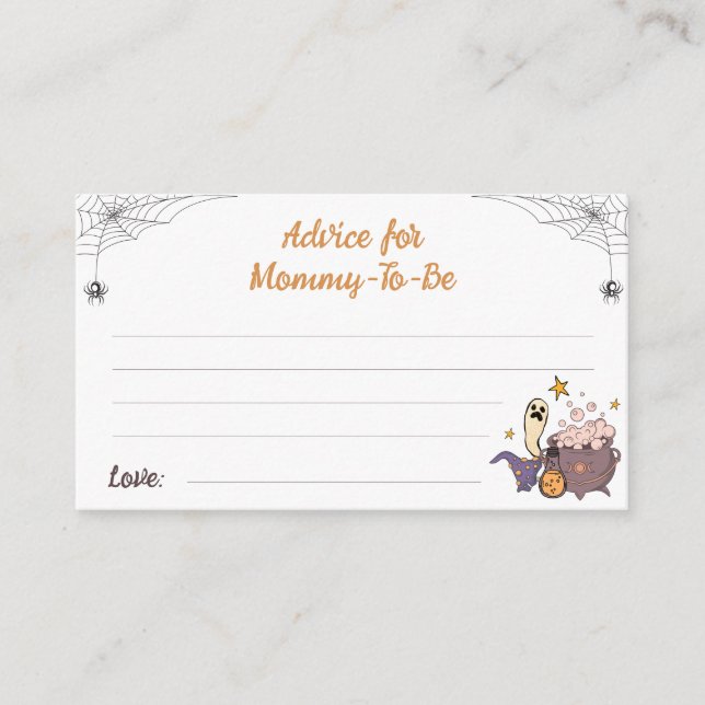 Carte D'accompagnement Conseil pour le Baby shower de la fête d'Halloween (Devant)