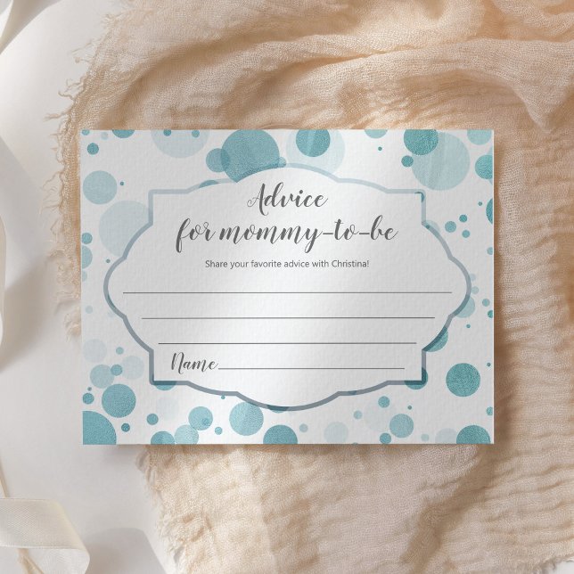 Carte D'accompagnement Conseil pour le futur Baby shower Garçon à points  (Créateur téléchargé)