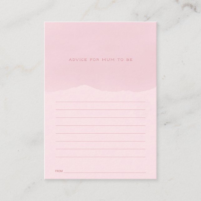 Carte D'accompagnement Conseil rose pour maman Baby shower (Devant)