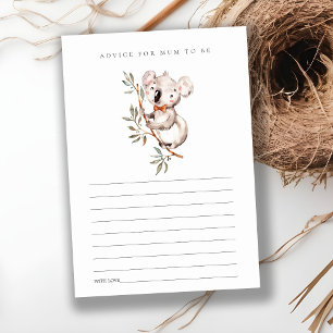 Carte D'accompagnement Conseil sur le feuillage de Cute Koala pour le Bab