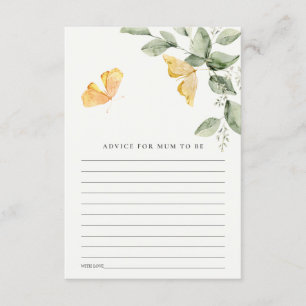 Carte D'accompagnement Conseils aux papillons de feuillage mignon pour ma