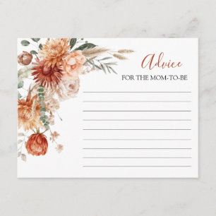 Carte D'accompagnement Conseils De Baby shower Rustique Fleur sauvage Pou