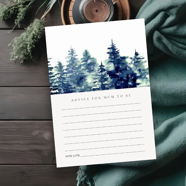 Carte D'accompagnement Conseils de neige de forêt de pin d'hiver pour la  (Créateur téléchargé)