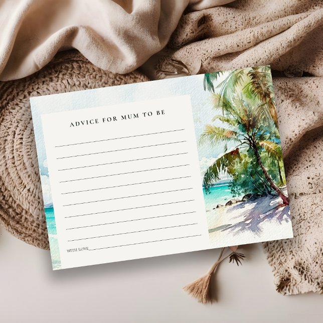 Carte D'accompagnement Conseils de palmiers de plage de sable pour la fêt (Créateur téléchargé)