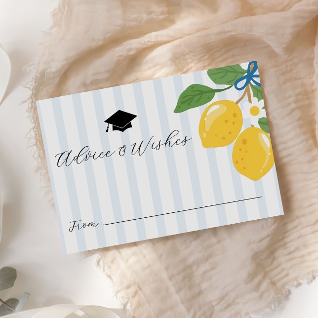 Carte D'accompagnement Conseils de remise de diplôme Citron Bleu (Créateur téléchargé)
