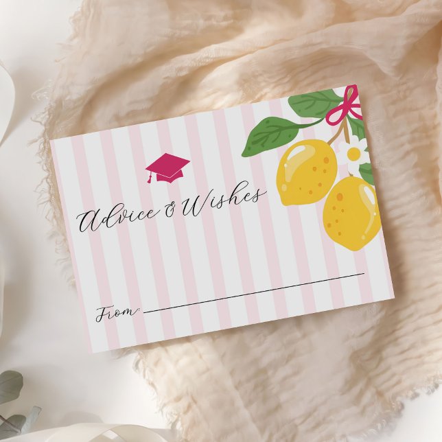 Carte D'accompagnement Conseils de remise de diplôme Citron Rose (Créateur téléchargé)