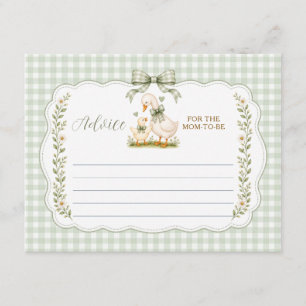 Carte D'accompagnement Conseils de Sage Silly Goose pour Maman pour la Ba