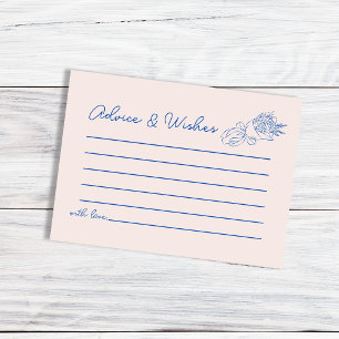 Carte D'accompagnement Conseils et souhaits Fête des mariées Fleurs dessi