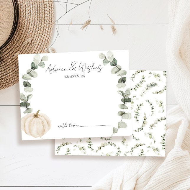 Carte D'accompagnement Conseils et souhaits Petit Baby shower Citrouille (Créateur téléchargé)