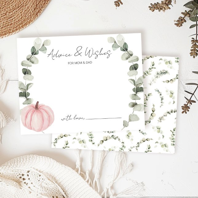 Carte D'accompagnement Conseils et souhaits Petit Baby shower Citrouille (Créateur téléchargé)