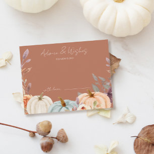 Carte D'accompagnement Conseils et souhaits Petit Baby shower Citrouille