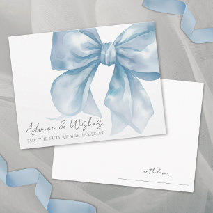 Carte D'accompagnement Conseils et Vœux de Baby Shower Blue Bow