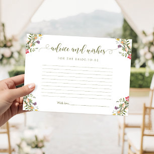 Carte D'accompagnement Conseils et vœux de mariage champêtre avec fleurs 