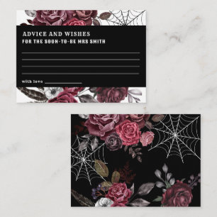 Carte D'accompagnement Conseils et vœux de mariage floral gothique sombre
