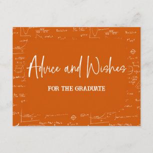 Carte D'accompagnement Conseils et vœux orange pour le diplômé