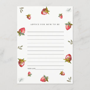 Carte D'accompagnement Conseils mignon de fraise rouge pour Baby shower m