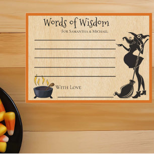Carte D'accompagnement Conseils Mots Sagesse Halloween Baby shower sorciè