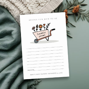 Carte D'accompagnement Conseils pour le panier floral mou mignonne pour l