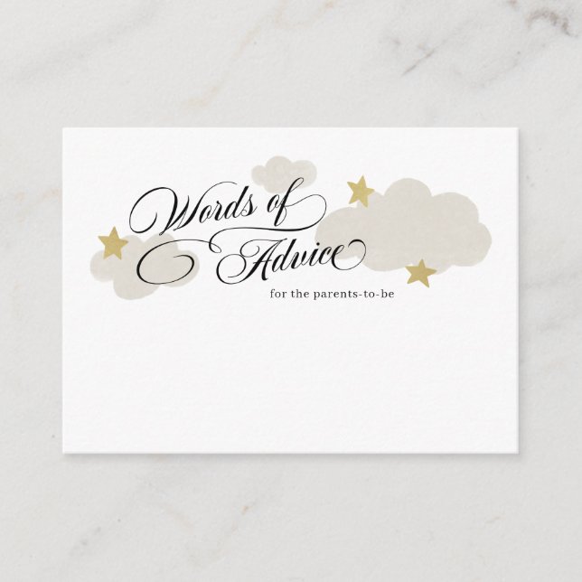 Carte D'accompagnement Conseils pour les futurs parents Stars Cloud Baby  (Devant)